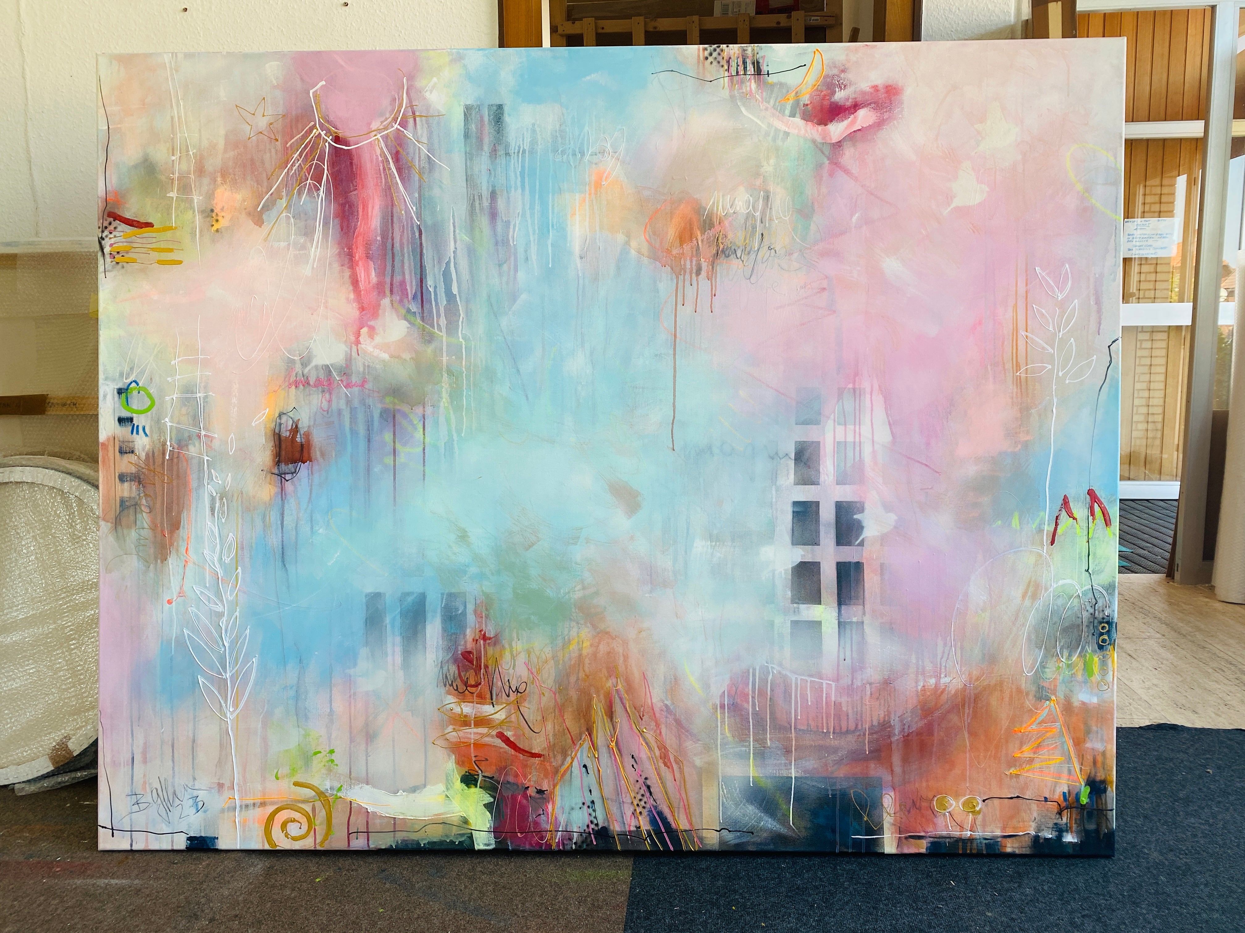 Original Abstract Acrylic Painting by Bea Schubert - Imagine