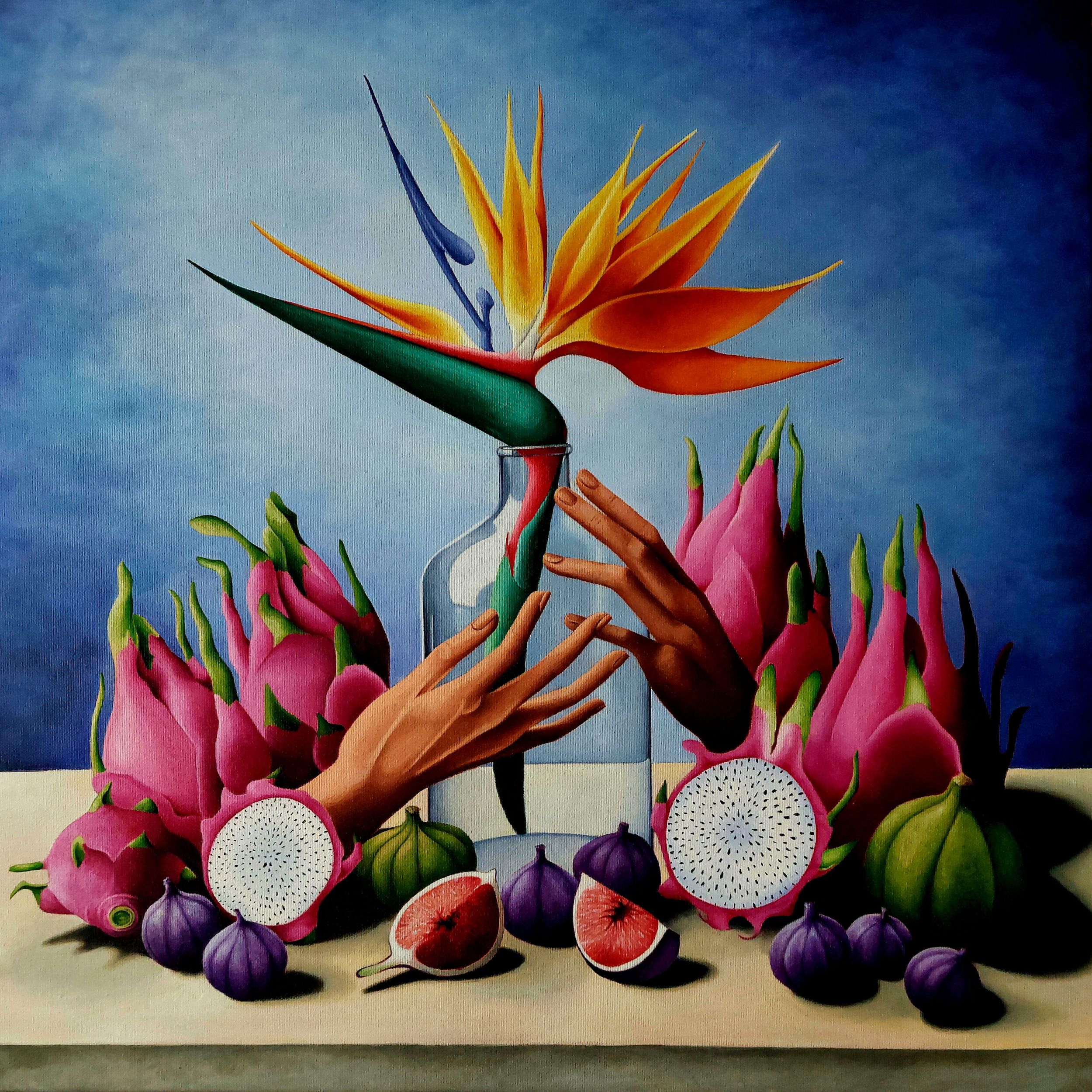 Ragnhildur Johanns Visual Artist - Original Still Life Tropical Oil Painting For Sale