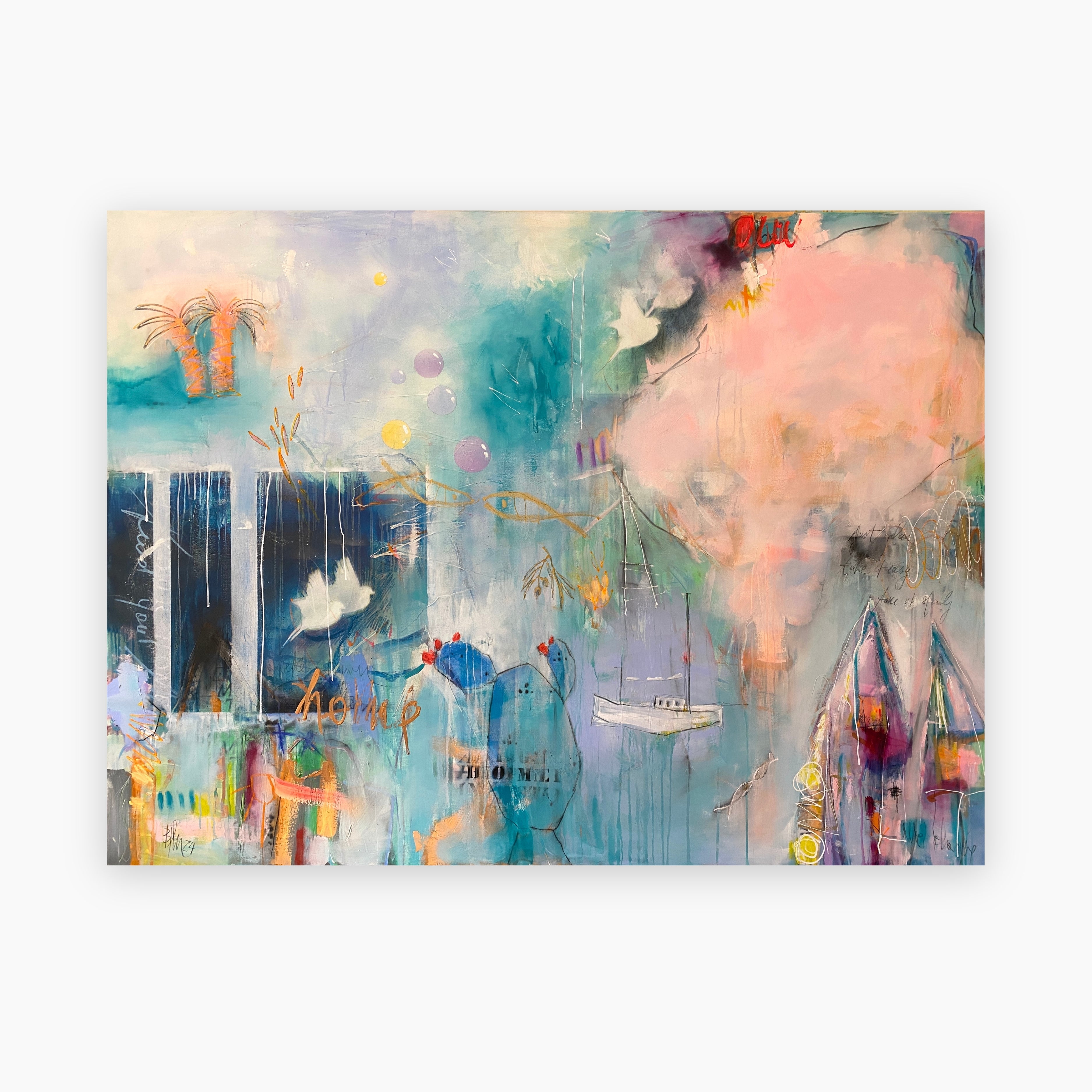 Modern abstract art piece by Bea Schubert, titled “Find Your Home”