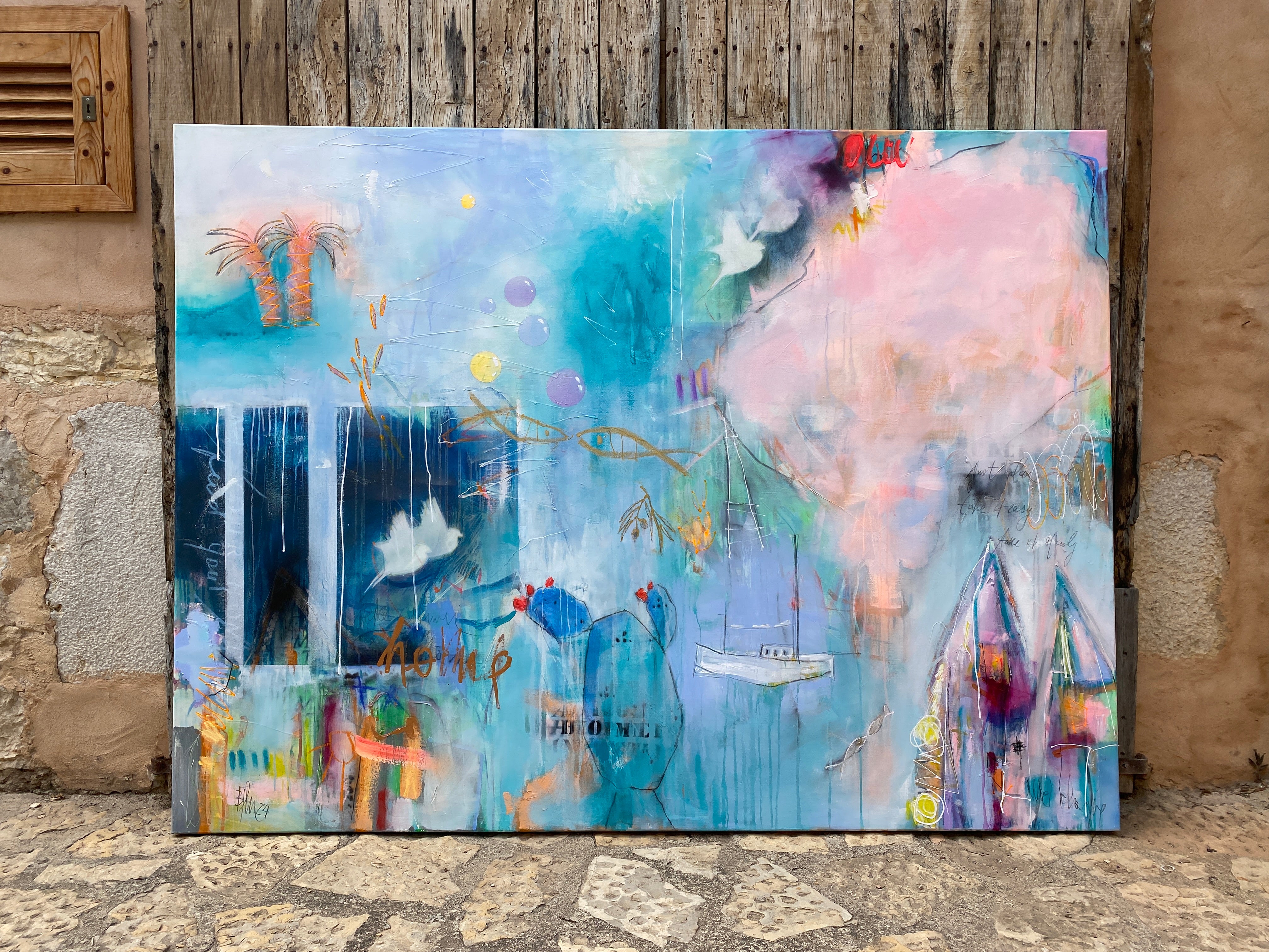 Contemporary abstract art piece by Bea Schubert, titled “Find Your Home”