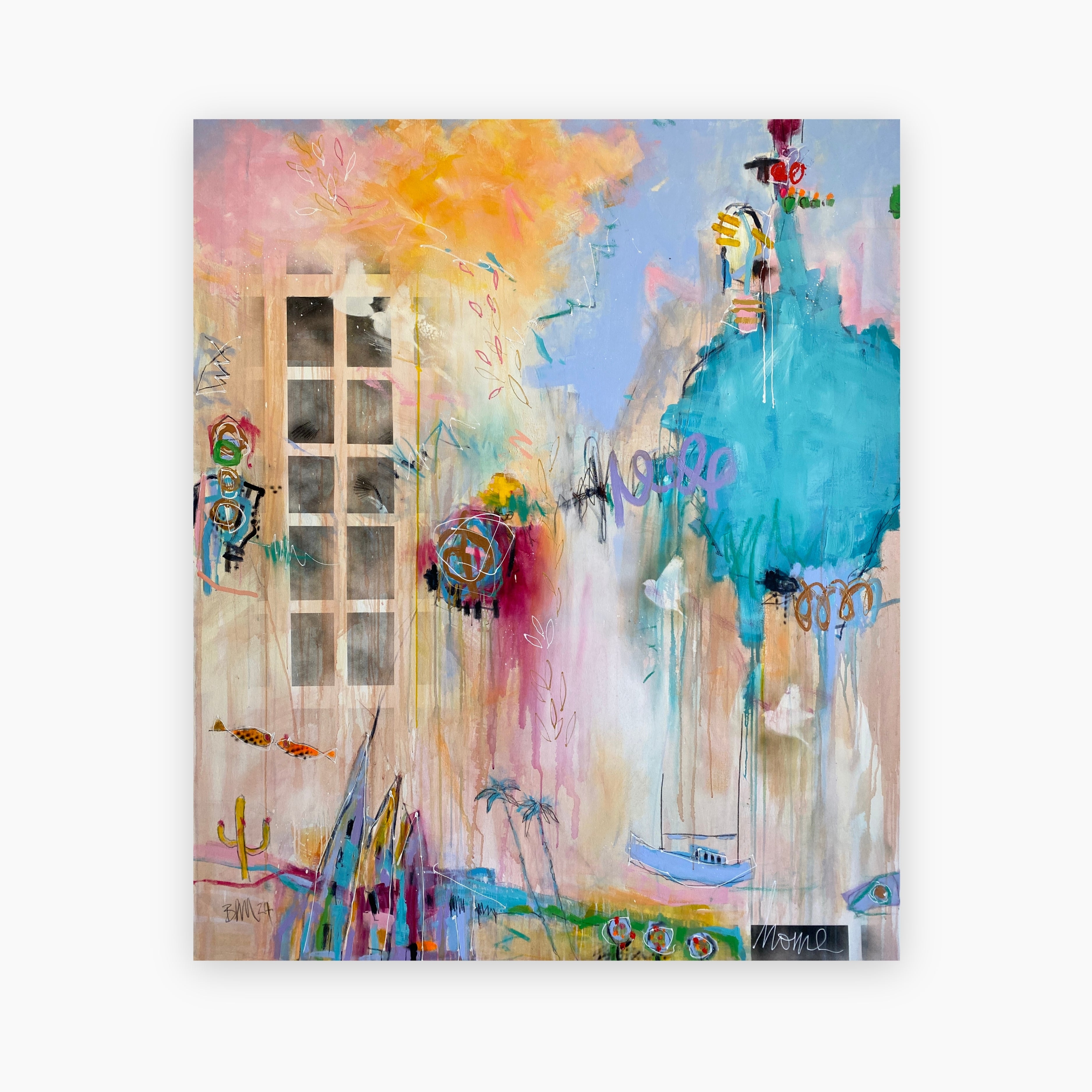 Abstract acrylic painting titled “Home” by Bea Schubert