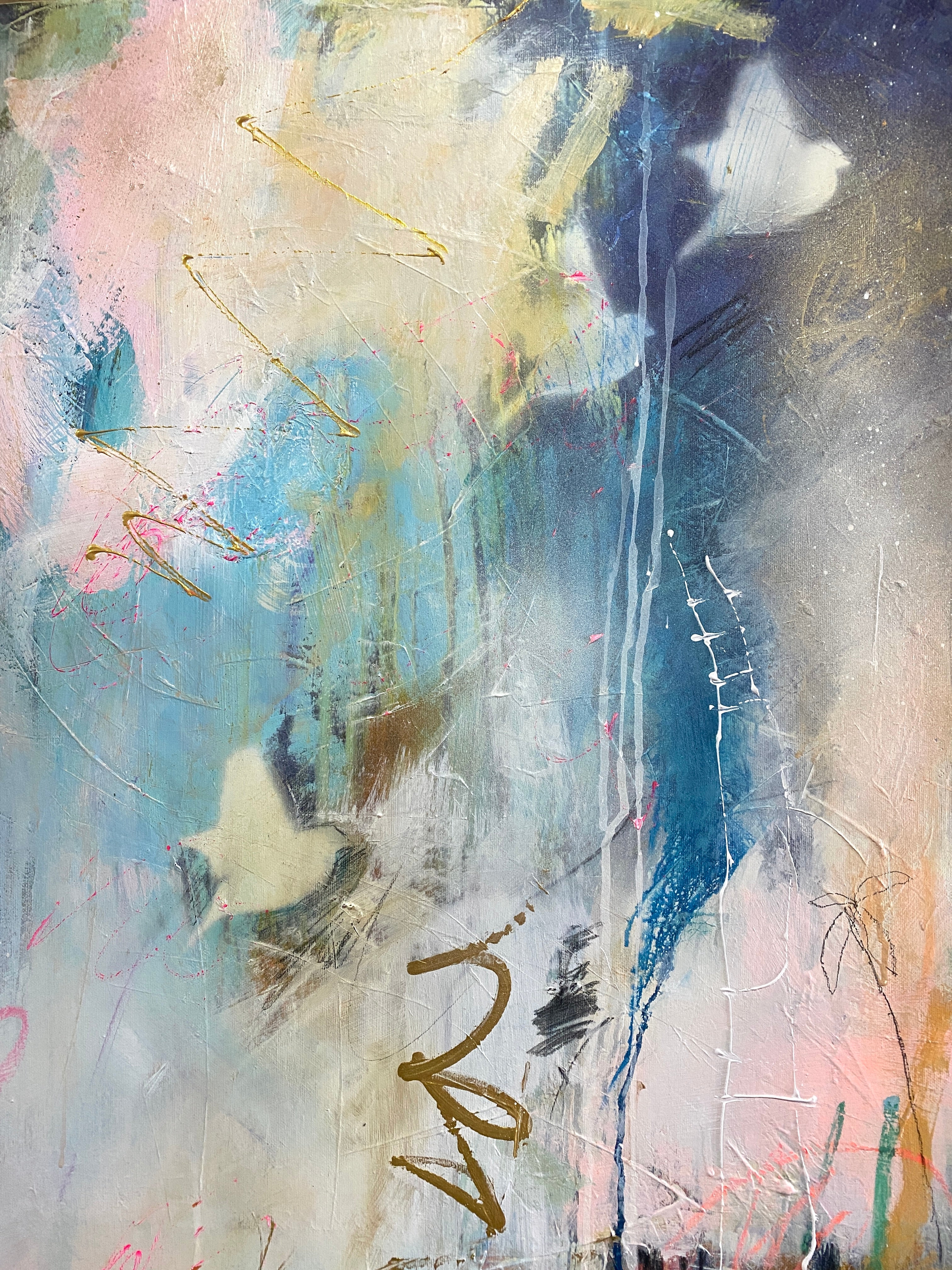 Painting titled “Home is Love” by Bea Schubert in acrylic