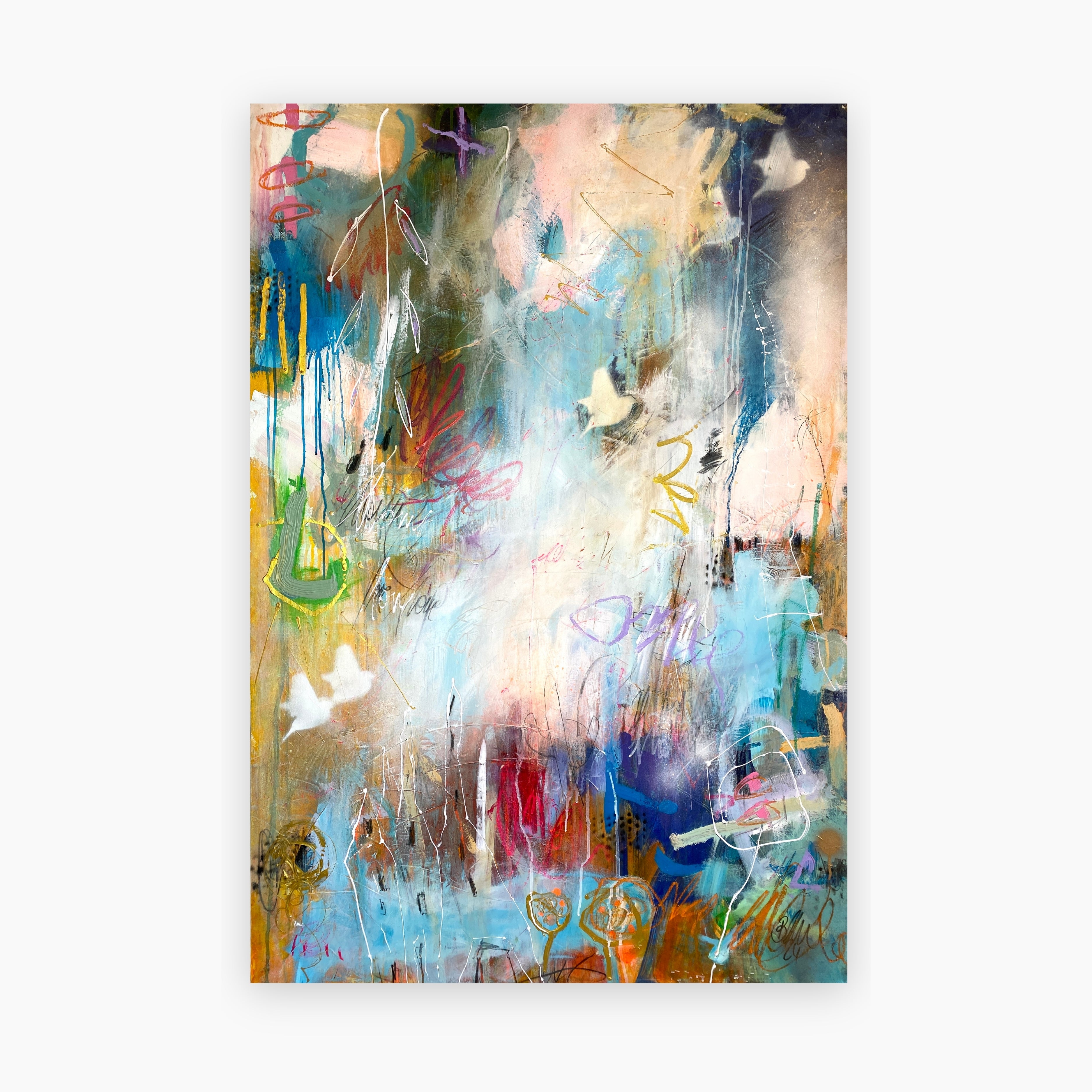 Painting titled “Home is Love” by Bea Schubert in acrylic