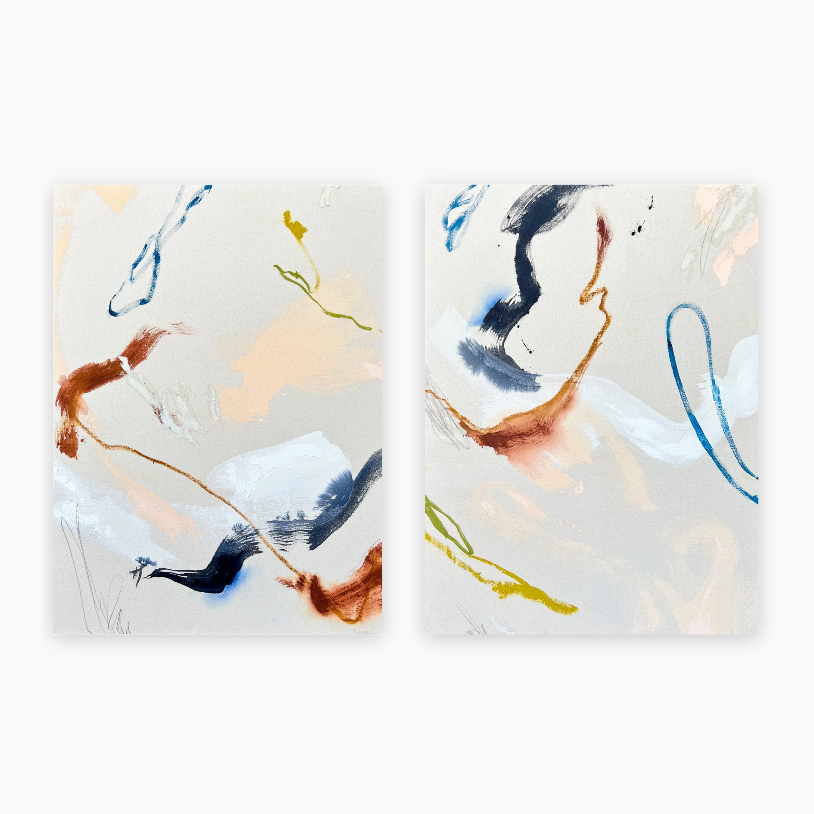 Beth Winterburn contemporary abstract artwork diptych for sale online. Discover original canvas paintings by a leading abstract artist.
