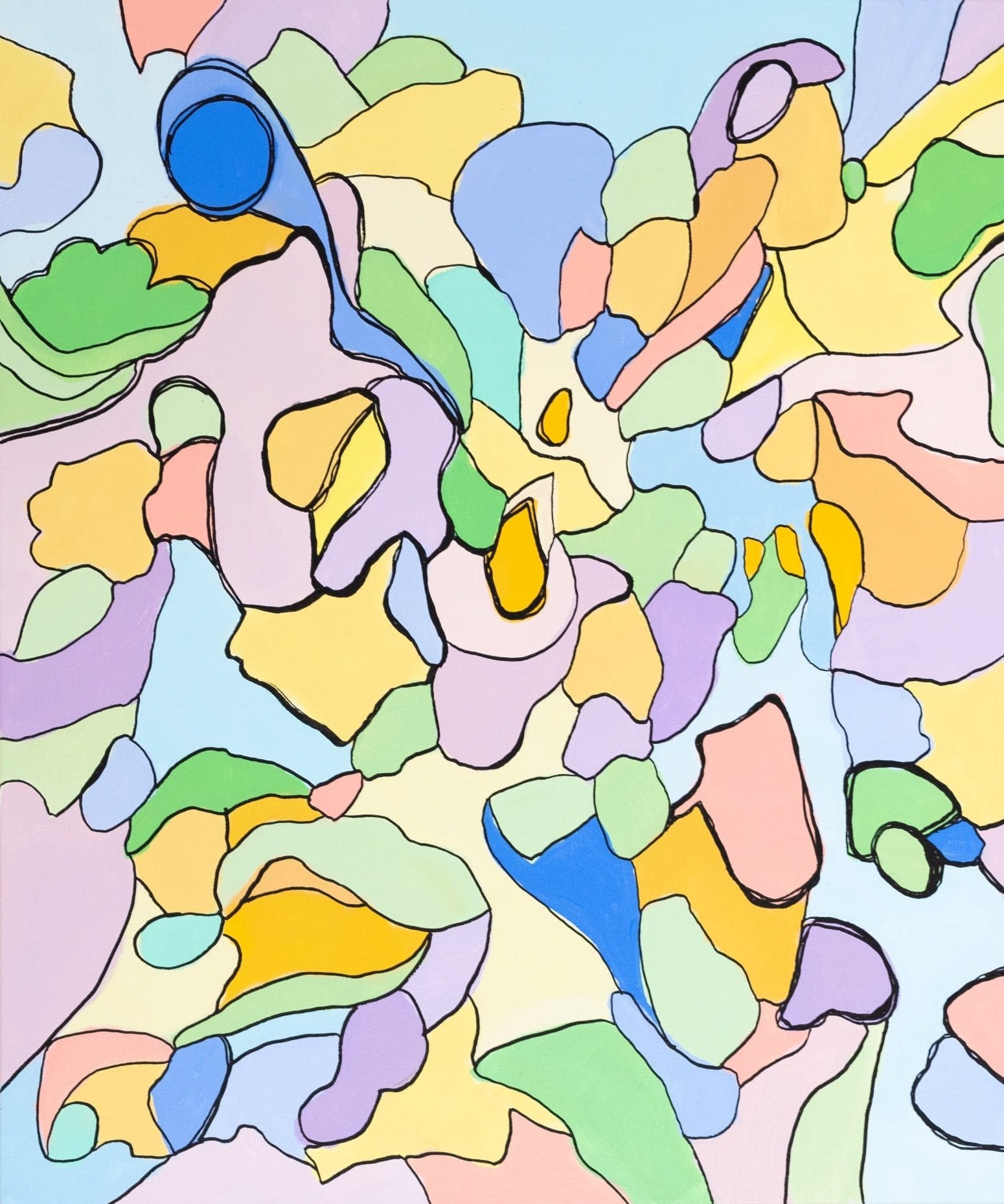 "Creation" is an acrylic abstract work by Carina Dawn celebrating vitality and form through bold, expressive strokes. Available exclusively at Moné Gallery.