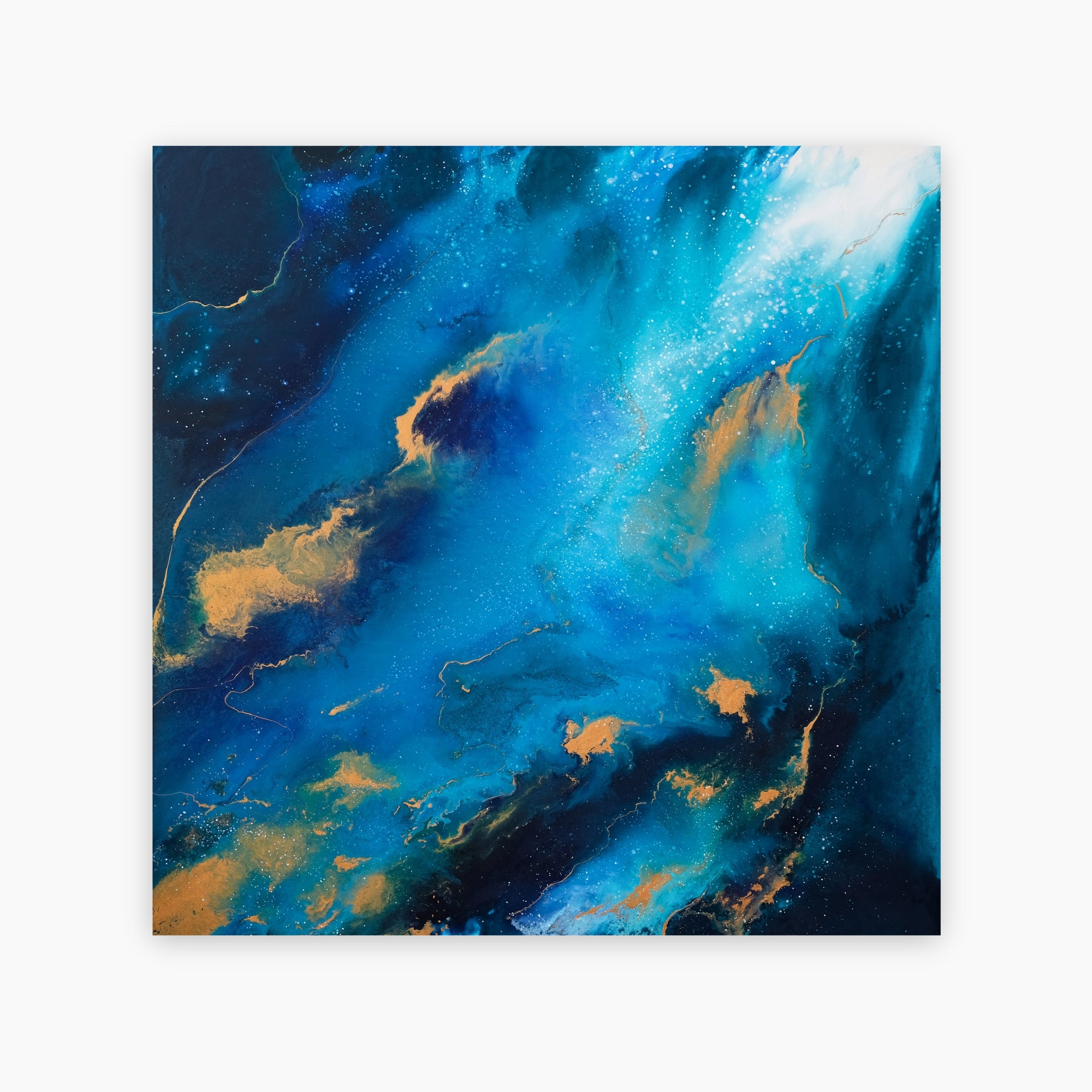 “Universal Energy” by Carina Dawn channels the rhythms of cosmic forces in this spiritual acrylic abstract. Part of the Soul series by a Canadian artist.
