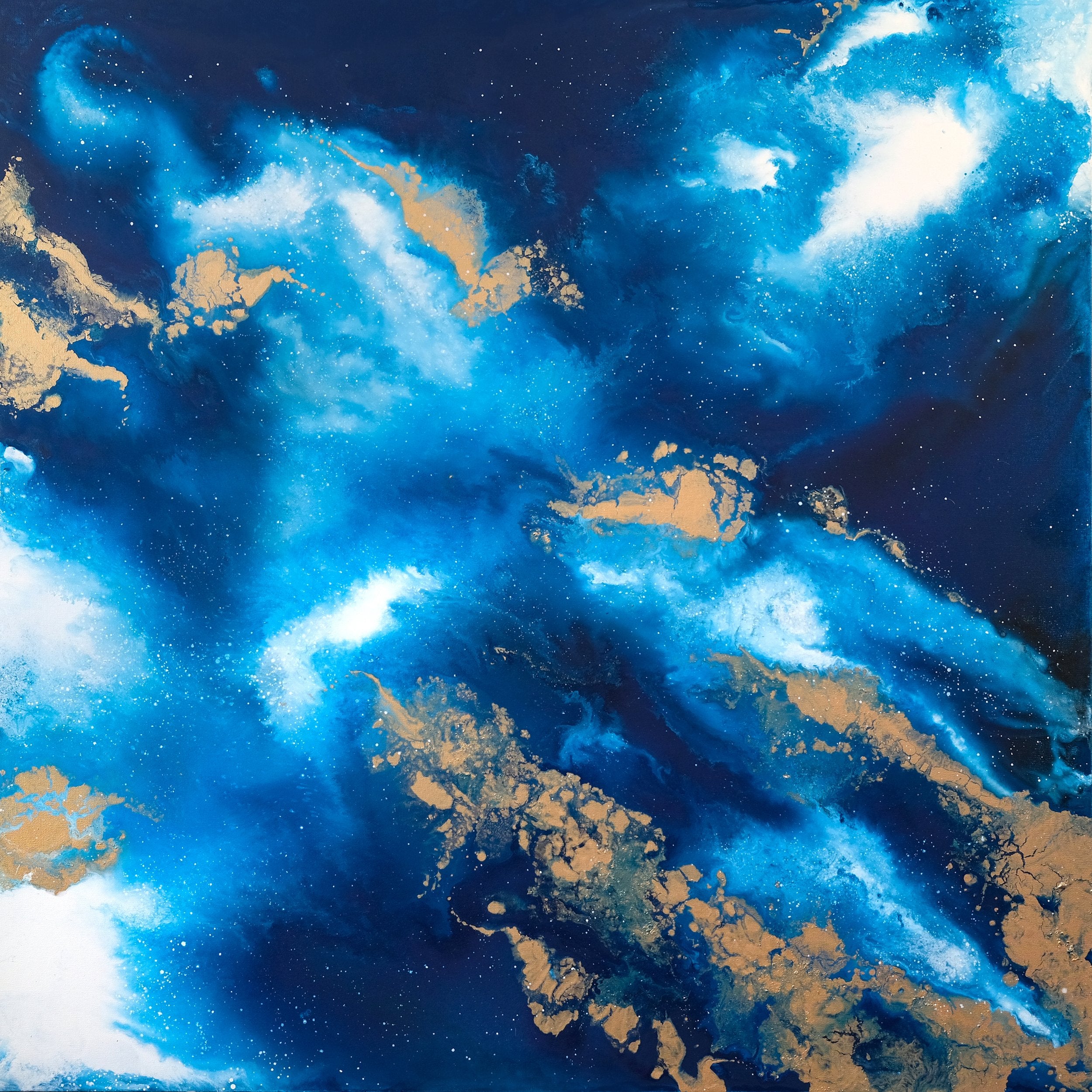 “Power” by Carina Dawn is an expressive spiritual acrylic painting from her Soul series, representing universal energy and personal strength. A vibrant piece by a Canadian abstract artist.