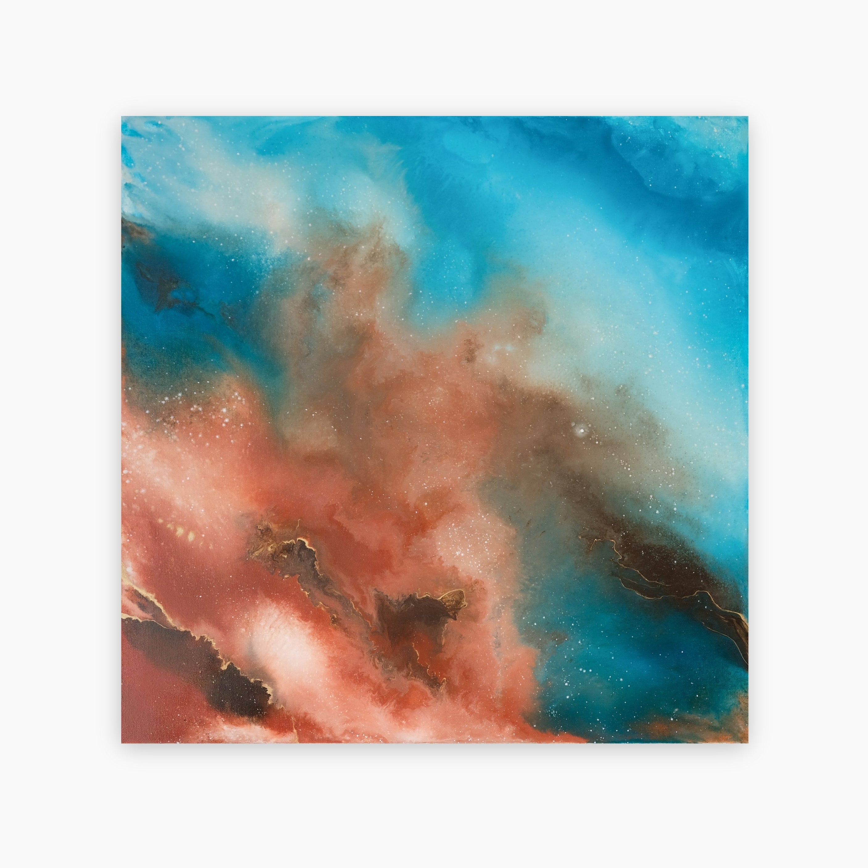 “Universal Journey” by Carina Dawn; a spiritual abstract acrylic painting expressing cosmic energy and inner awakening.