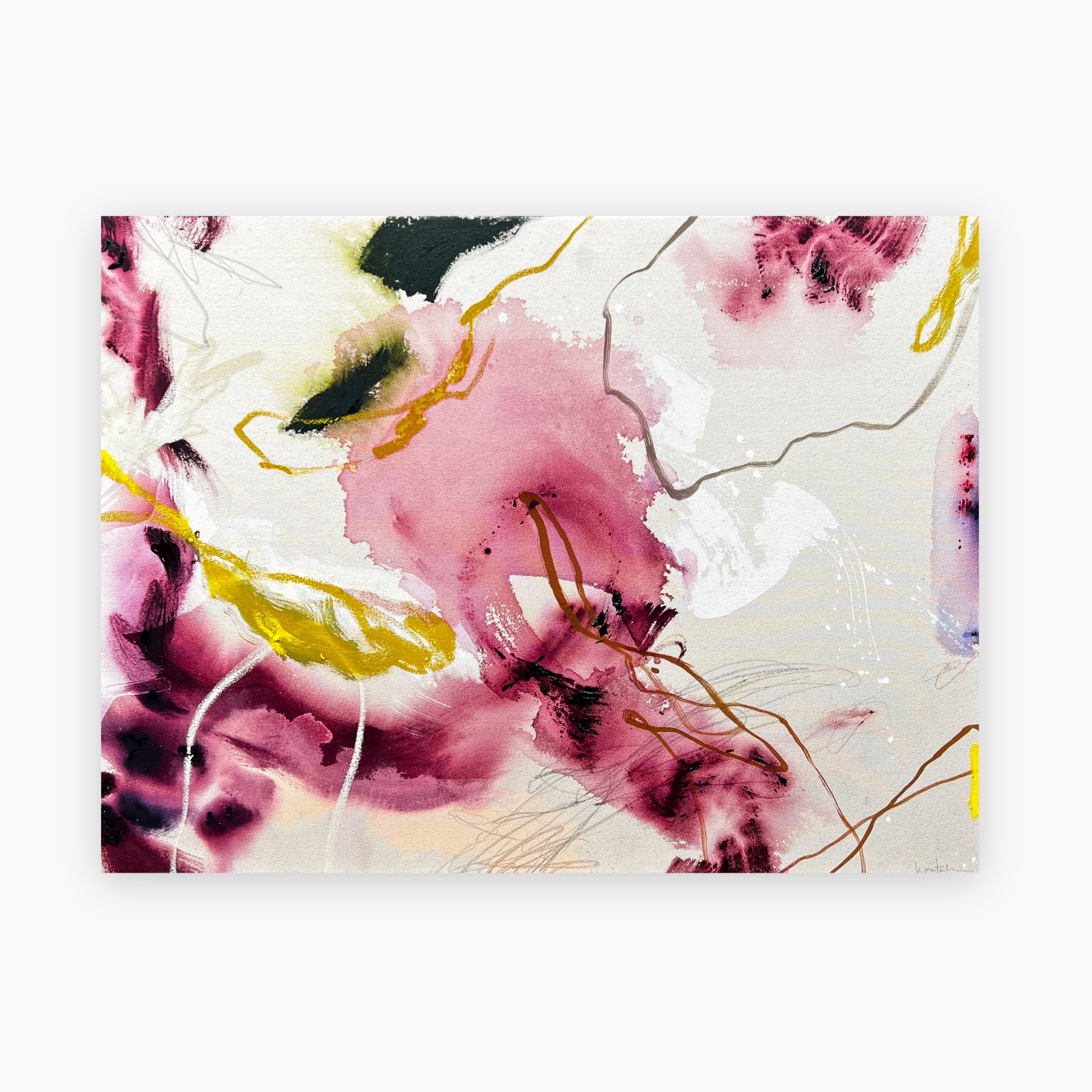 Fine art piece by Beth Winterburn, a collector’s original abstract painting combining ink, acrylic, and emotion-driven marks.