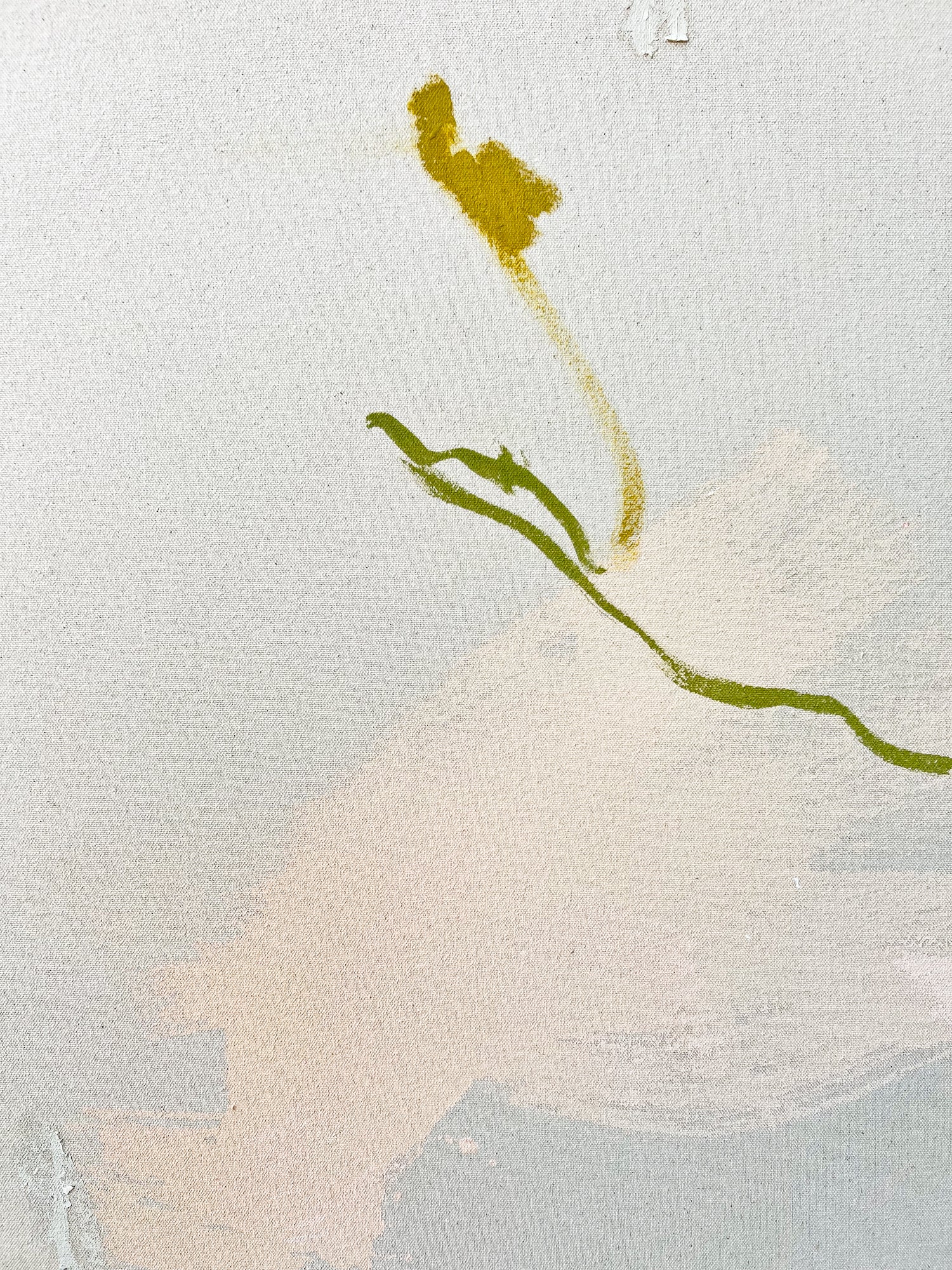 Canvas detail of Interwoven diptych by Beth Winterburn. Mixed media layers and expressive gestures. Original abstract art for sale online.