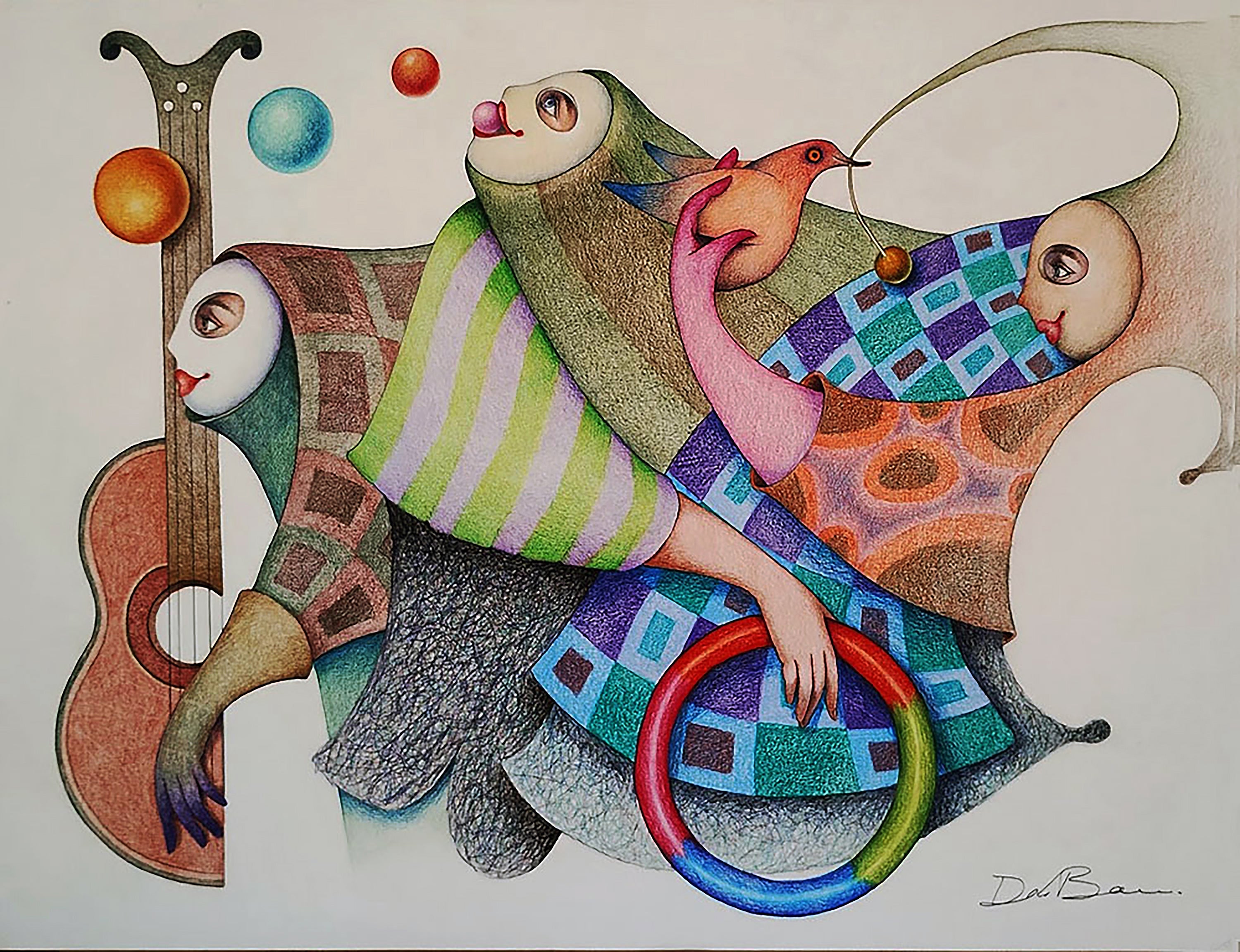Explore ‘Flying III,’ a captivating original color drawing on paper by Jose De La Barra. This contemporary Latin American artwork features bold visuals, perfect for collectors of original drawings and modern art.