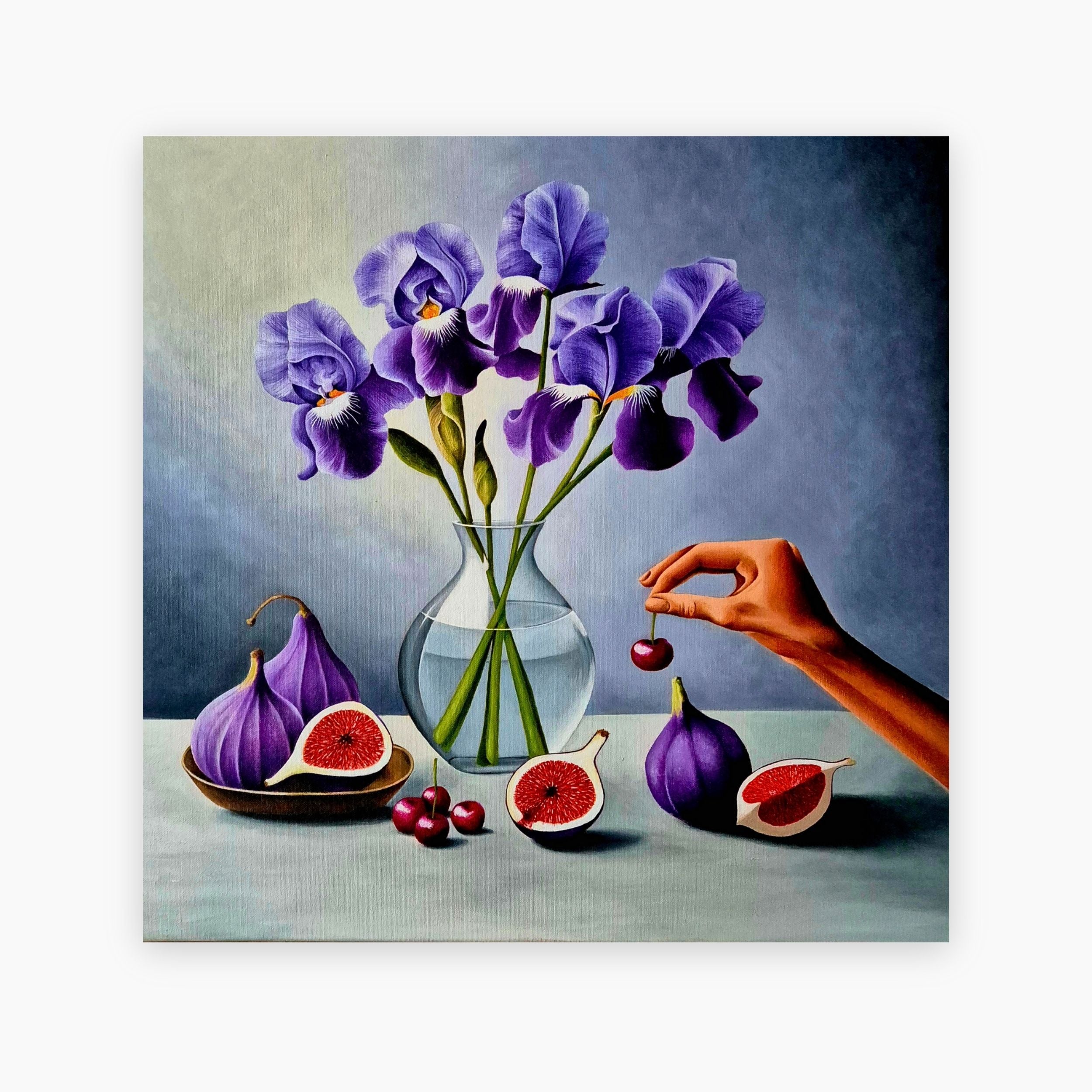 Ragnhildur Johanns Visual Artist - Original Still Life Cherry Fig Oil Painting