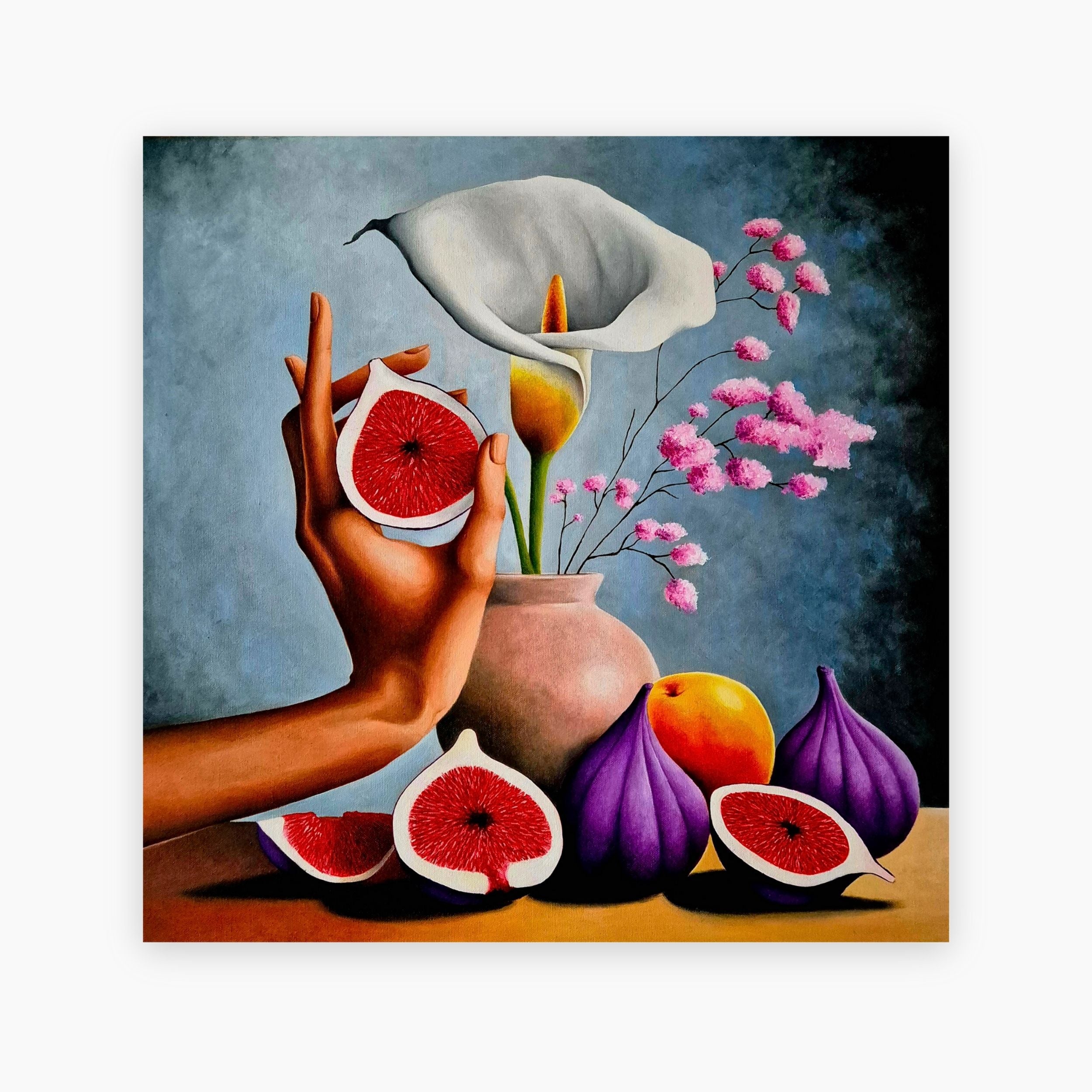 Ragnhildur Johanns Visual Artist - Original Lily Flower Still Life Oil Painting For Sale