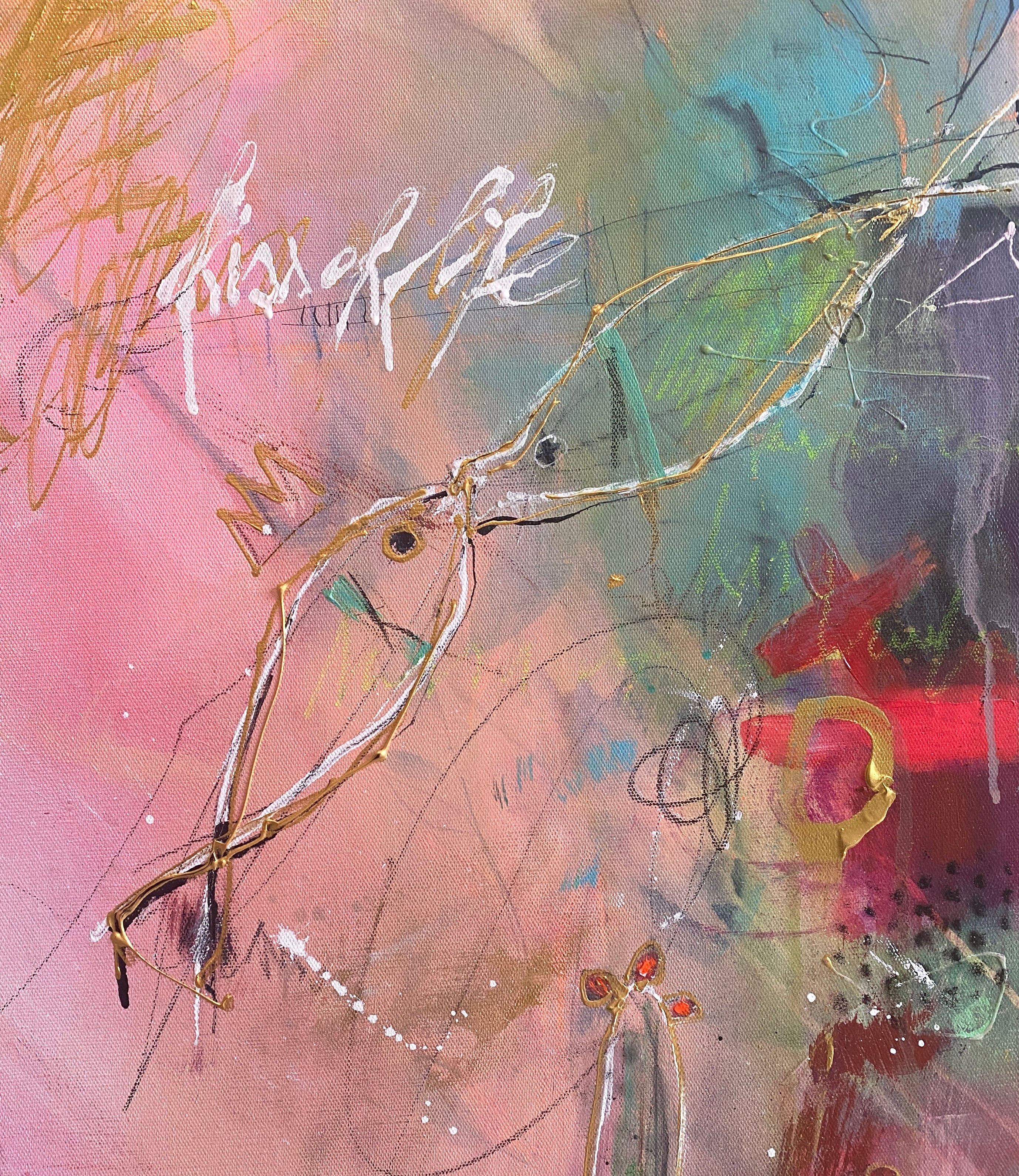 Color detail of acrylic painting by Bea Schubert