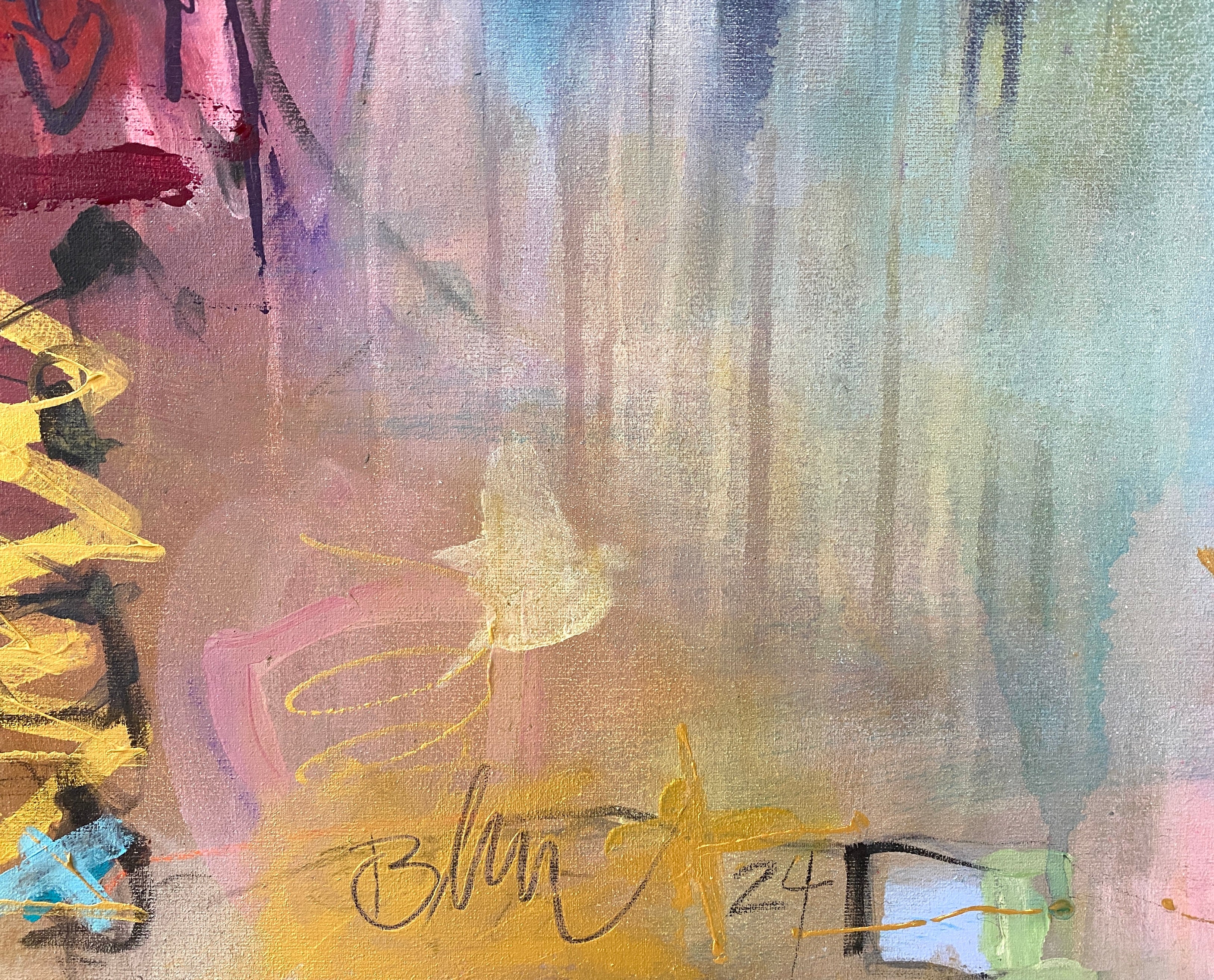 Closeup of paint layers in “Take Me Home”