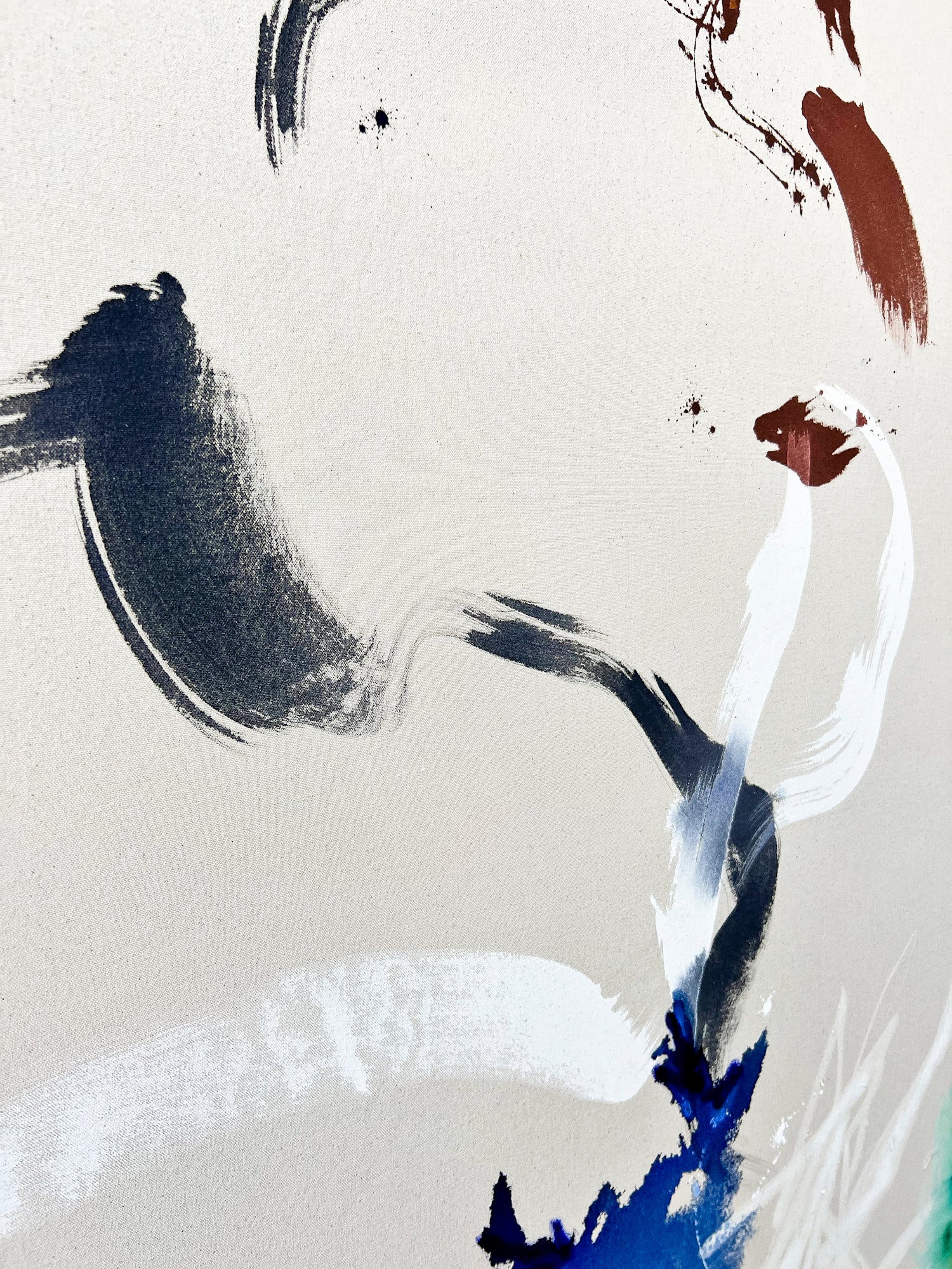 Soft layering of neutral tones in abstract artwork by Beth Winterburn.